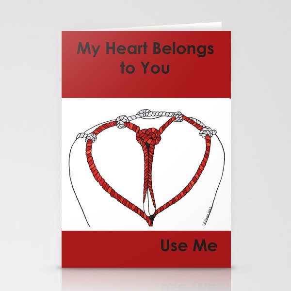 My Heart Belongs to you, Use Me; Valentines Day Card Stationery Cards