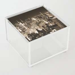 New York City Night | Sepia Photography Acrylic Box