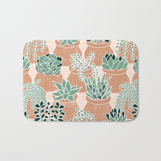 Succulent's Tiny Pots Bath Mat