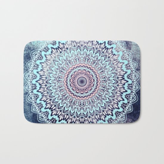 BLUE AUTUMN BOHO MANDALA Bath Mat