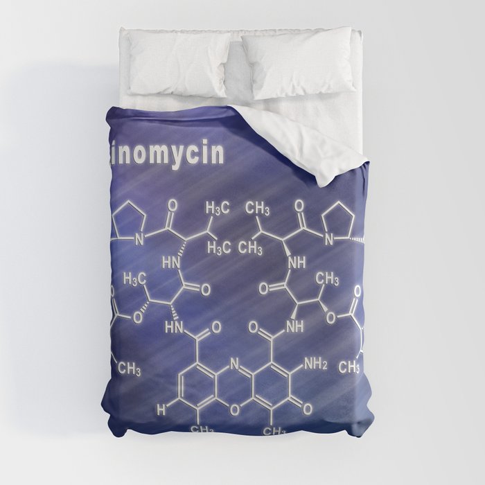 Dactinomycin cancer chemotherapy drug, Structural chemical formula Duvet Cover