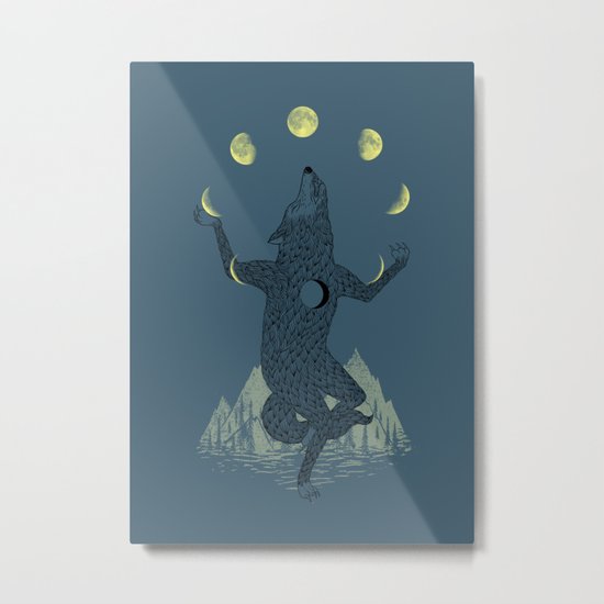 Moon Juggler Metal Print