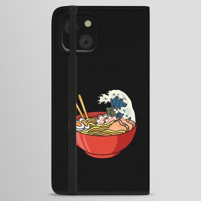 Ramen Noodles Kanagawa Japanese Wave Gift iPhone Wallet Case
