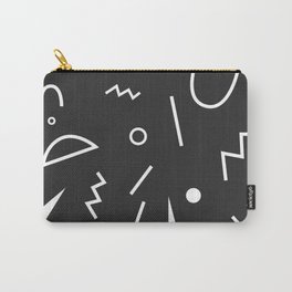 Abstract Minimal Shapes 08 - Pattern Modern Texture Fun Black White Organic Style Carry-All Pouch