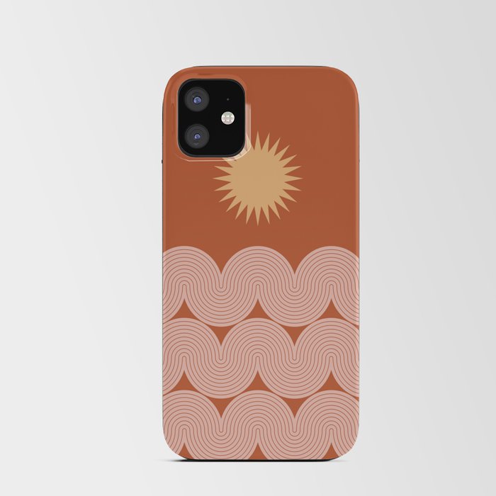 Mid Century Modern Geometric 48 in Sun and Sea Abstraction iPhone Card Case