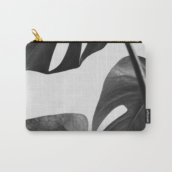 Black & white Monstera Carry-All Pouch