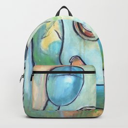 Bird in the Hand Backpack | Green, Originalart, Abstract, Person, Greenandyellow, Greenandgold, Flyingbird, Birds, Acrylic, Intuitivepainting 