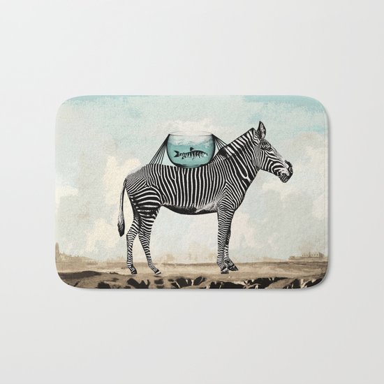 Zebra Friends Travelling the World Bath Mat