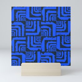 Borderless (Blue Geometry) Mini Art Print