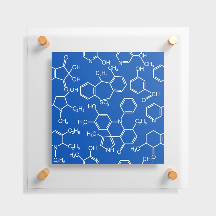 Chemistry chemical bond design pattern background blue Floating Acrylic Print