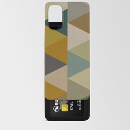geometric mid century abstract nature green Android Card Case