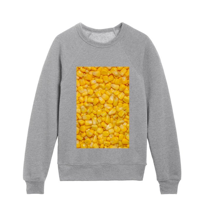 Yellow Corn Food Photograph Pattern Kids Crewneck