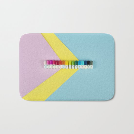 Happy little rainbow pills Bath Mat
