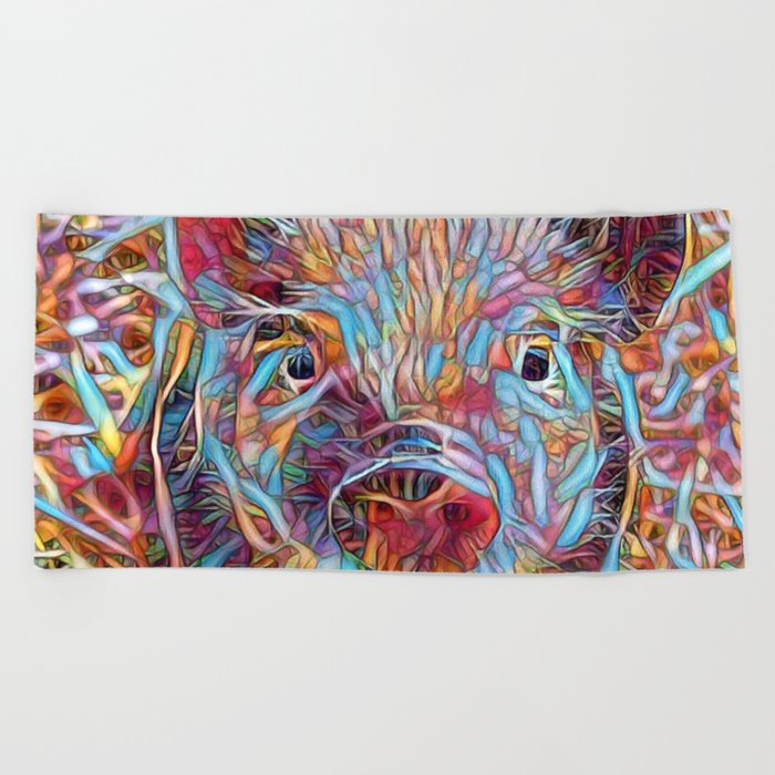 Funky Little Piglet Beach Towel By Mehrfarbeimleben Funky Little Piglet Beach Towel