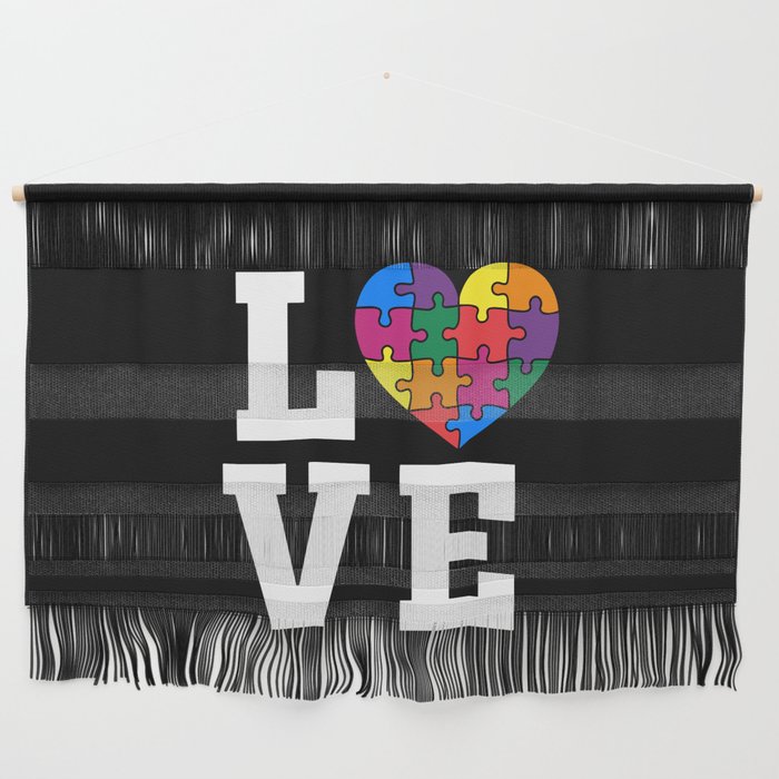 Autism Puzzle Heart Love Wall Hanging