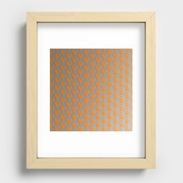 Orange butterflies pattern on grey background Recessed Framed Print
