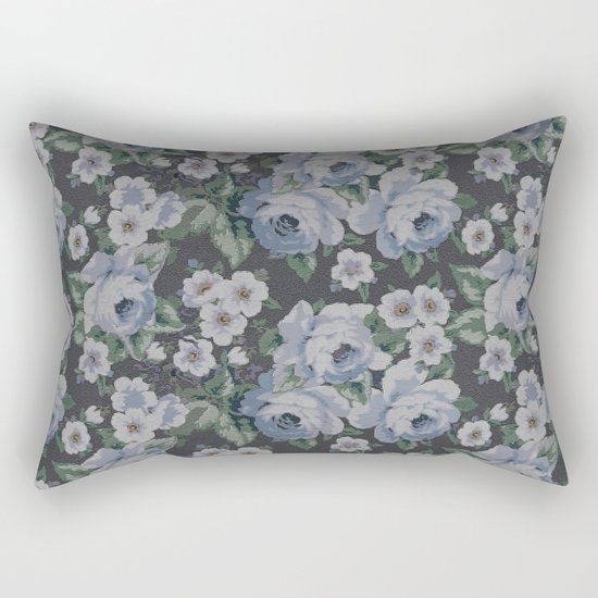 Floral Mozaic Pattern Rectangular Pillow