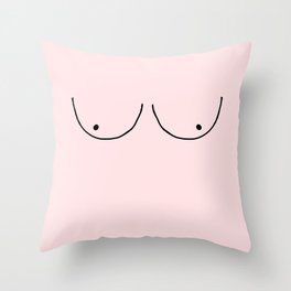pink boobs Throw Pillow