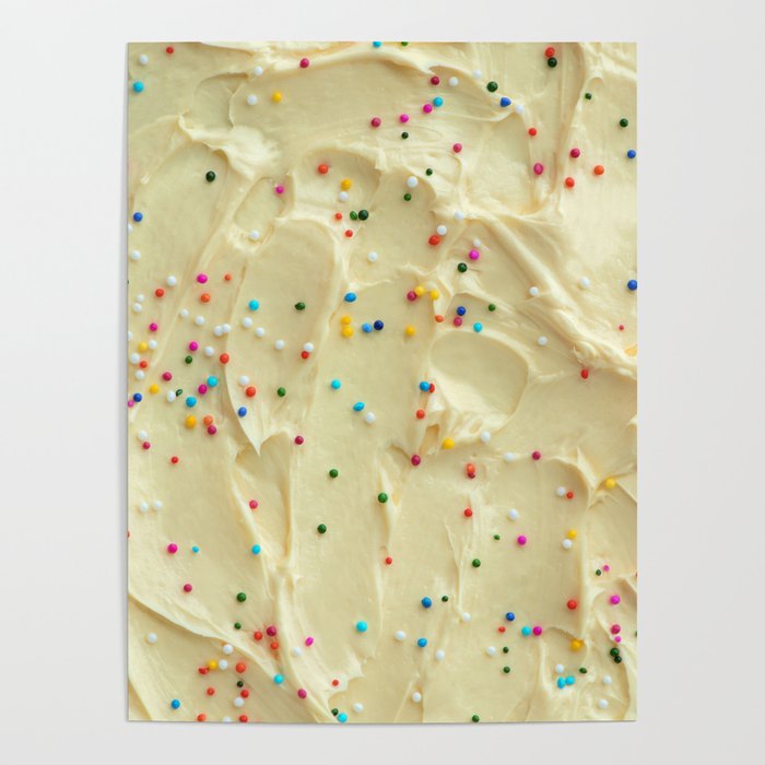 Vanilla Cake Frosting & Candy Sprinkles Poster