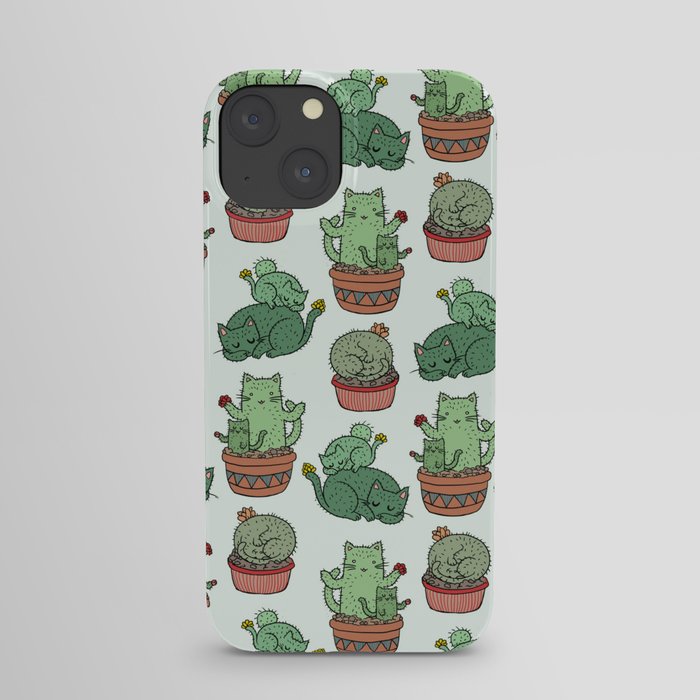 Cacti Cat pattern iPhone Case