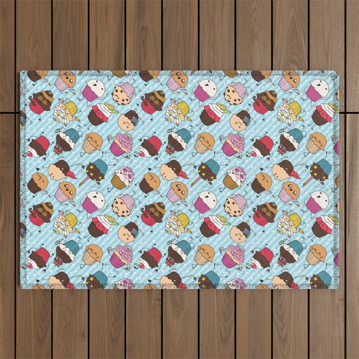 Cupcake Parade Outdoor Rug