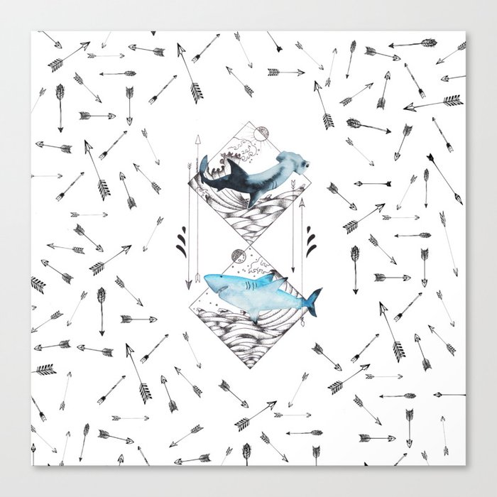 sharks & arrows Canvas Print