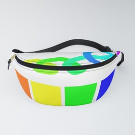 Rainbow on white Fanny Pack