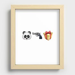 A Panda Next to a Gun Next to a Wrapped Gift (Shosanna, HBO Girls) Recessed Framed Print