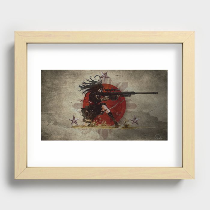 3stars and the rising sun tzu sniper_diva of death Recessed Framed Print