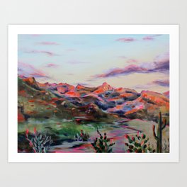 Tucson Sunset by the Catalina foot hills - Thimble peak Art Print