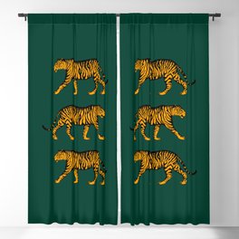 Tigers (Dark Green and Marigold) Blackout Curtain