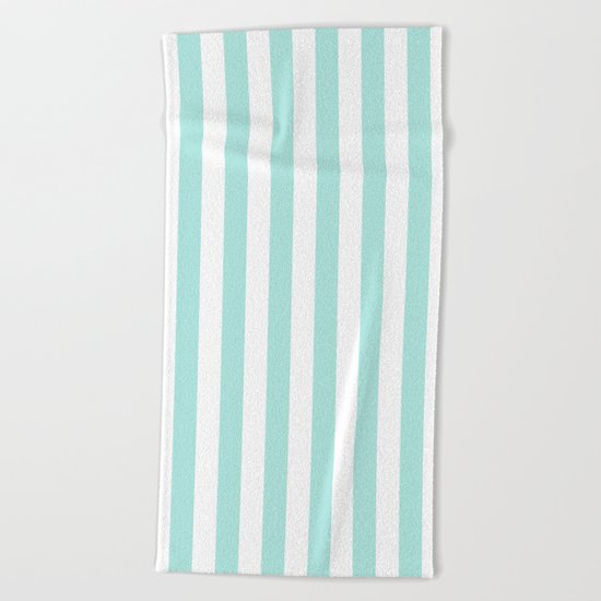 Aqua Stripes vertical- Beautiful maritime pattern Beach Towel