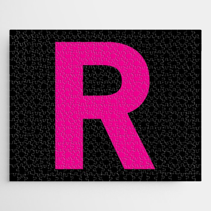 Letter R (Magenta & Black) Jigsaw Puzzle