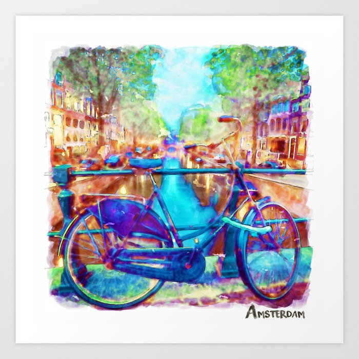 Amsterdam Bicycle Art Print