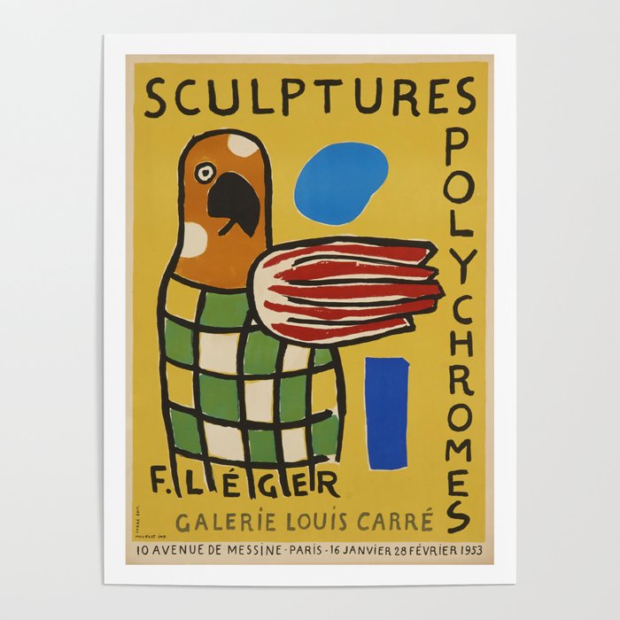 Sculptures Polychromes by Fernand Leger Poster