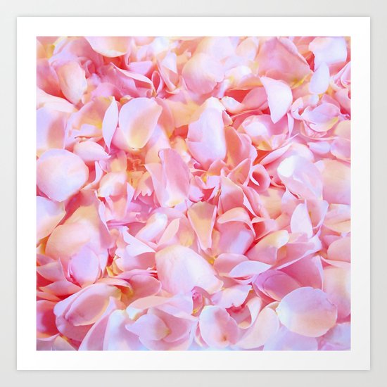 Pink flower petals - Beautiful floral rose roses background Art Print
