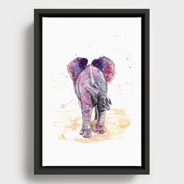 Pink Elephant on Parade Framed Canvas