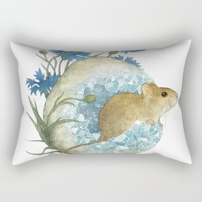 Field Mouse and Celestite Geode Rectangular Pillow