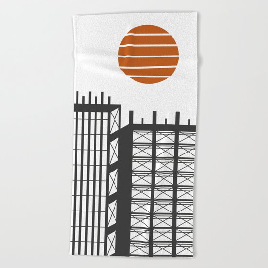 City in construction Beach Towel