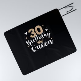 30th birthday queen 30 years thirty Picnic Blanket
