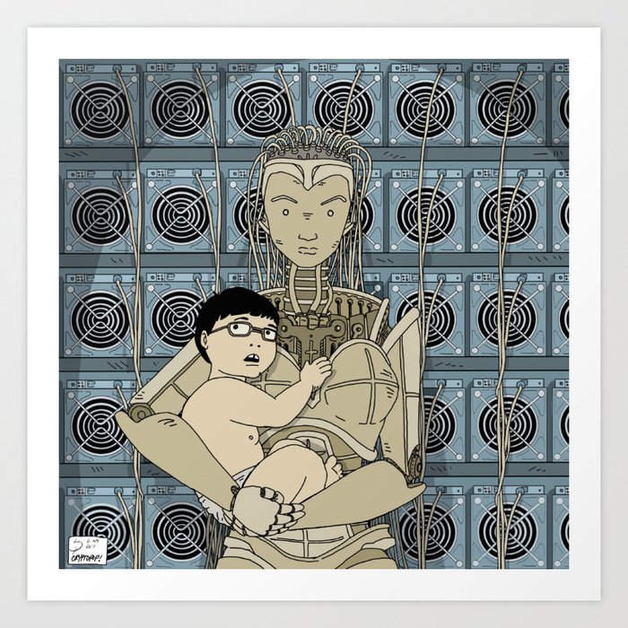 Madonna of the Bitcoin Miners Art Print