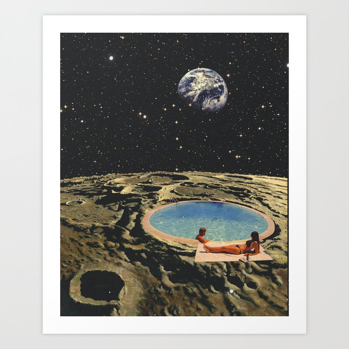 Moon Pool Party Art Print