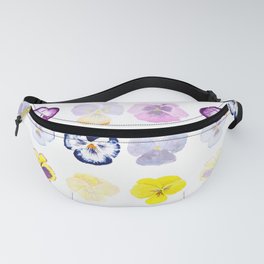 colorful pansies watercolor painting Fanny Pack