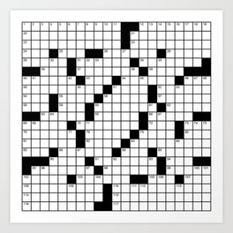 Crossword Puzzle - Write on it!  Art Print