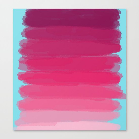 Lipstick: Shades of Pink Gradient Color Study Canvas Print