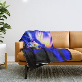 Majestic Blue Dahlia  Throw Blanket