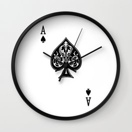 Ace Spades Spade Playing Card Game Minimalist Design Wall Clock