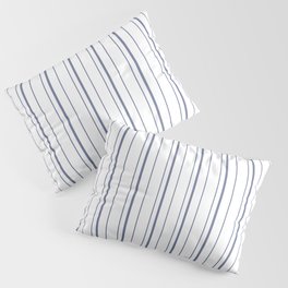 Uneven Navy Stripes on Solid White Background Pillow Sham