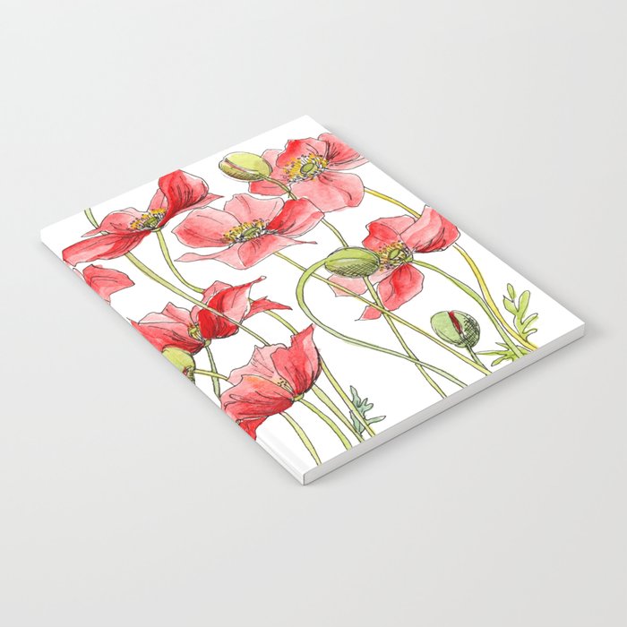 Red Poppies, Illustration Notebook