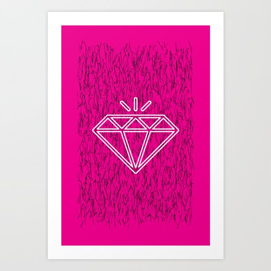diamond magenta Art Print